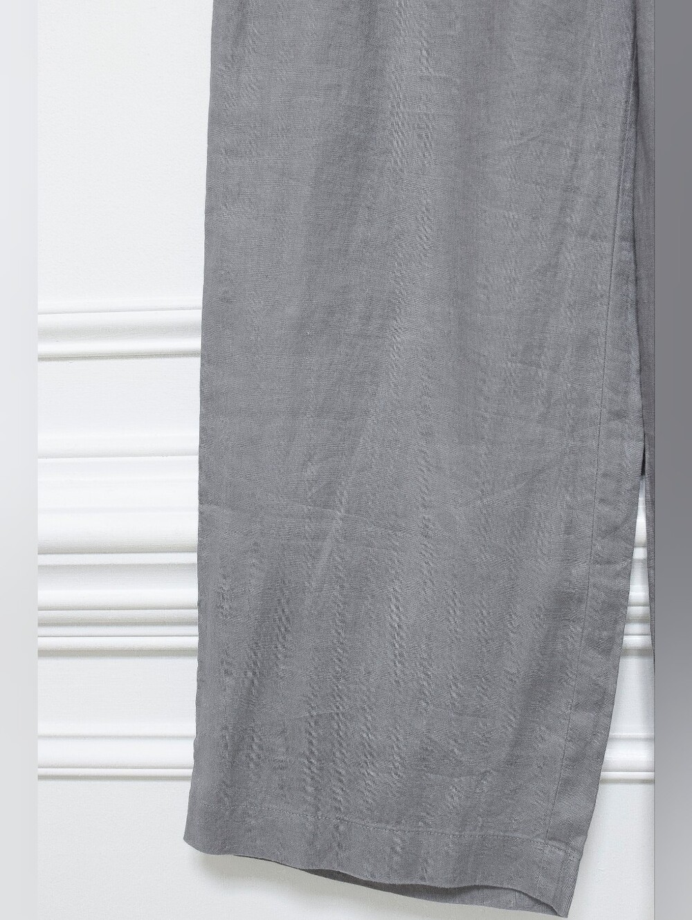Eileen Fisher Organic Linen Wide Leg Pants Gray Size S Elastic Waist Summer - Picture 4 of 8